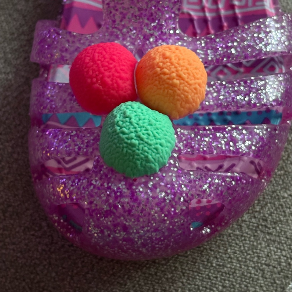 Crocs Glitter Jelly Sandals Size 6 - Picture 7 of 10